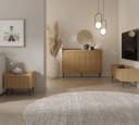Compleo Schubkastenkommode 3 Schubladen Japandi Beige Schwarz Bild 3