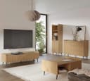 Compleo Schubkastenkommode 3 Schubladen Japandi Beige Schwarz Bild 4