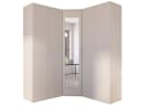 Compleo Eckkleiderschrank Kaschmir mit Spiegel 5 Türen Japandi Design Bild 1