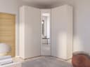 Compleo Eckkleiderschrank Kaschmir mit Spiegel 5 Türen Japandi Design Bild 2