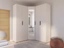 Compleo Eckkleiderschrank Kaschmir mit Spiegel 5 Türen Japandi Design Bild 2