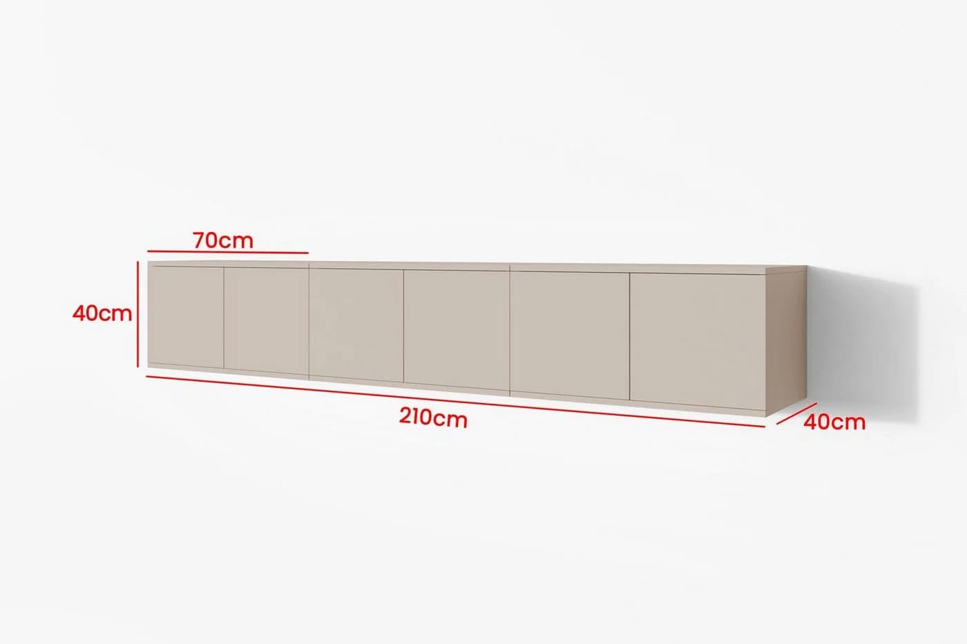 Compleo TV-Lowboard 210 cm Kaschmir Soft-Close Push-to-Open - Bild 3