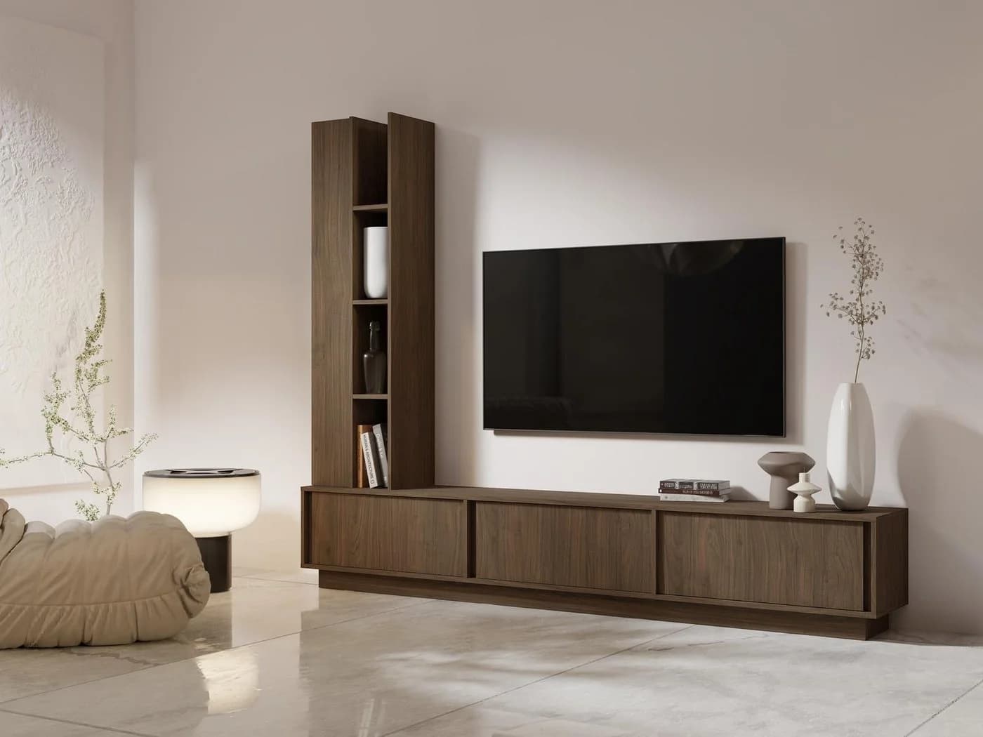 Compleo TV-Schrank MARVI 3 Türen Lowboard Braun