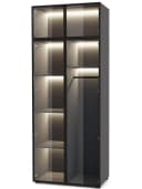 Compleo Kleiderschrank mit Glasfront und LED-Beleuchtung Grau Bild 2