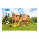 FUNGOO MAXI SET PLAY BOX Spielturm grün gelb mit Rutsche und Schaukel Bild 1