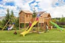 FUNGOO MAXI SET PLAY BOX Spielturm grün gelb mit Rutsche und Schaukel Bild 2