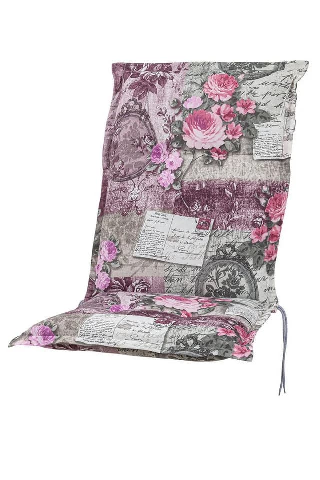 KETTtex Sesselauflage Mittellehner Florence 0798 Rosa-Grau Blumen Landhaus - Bild 2