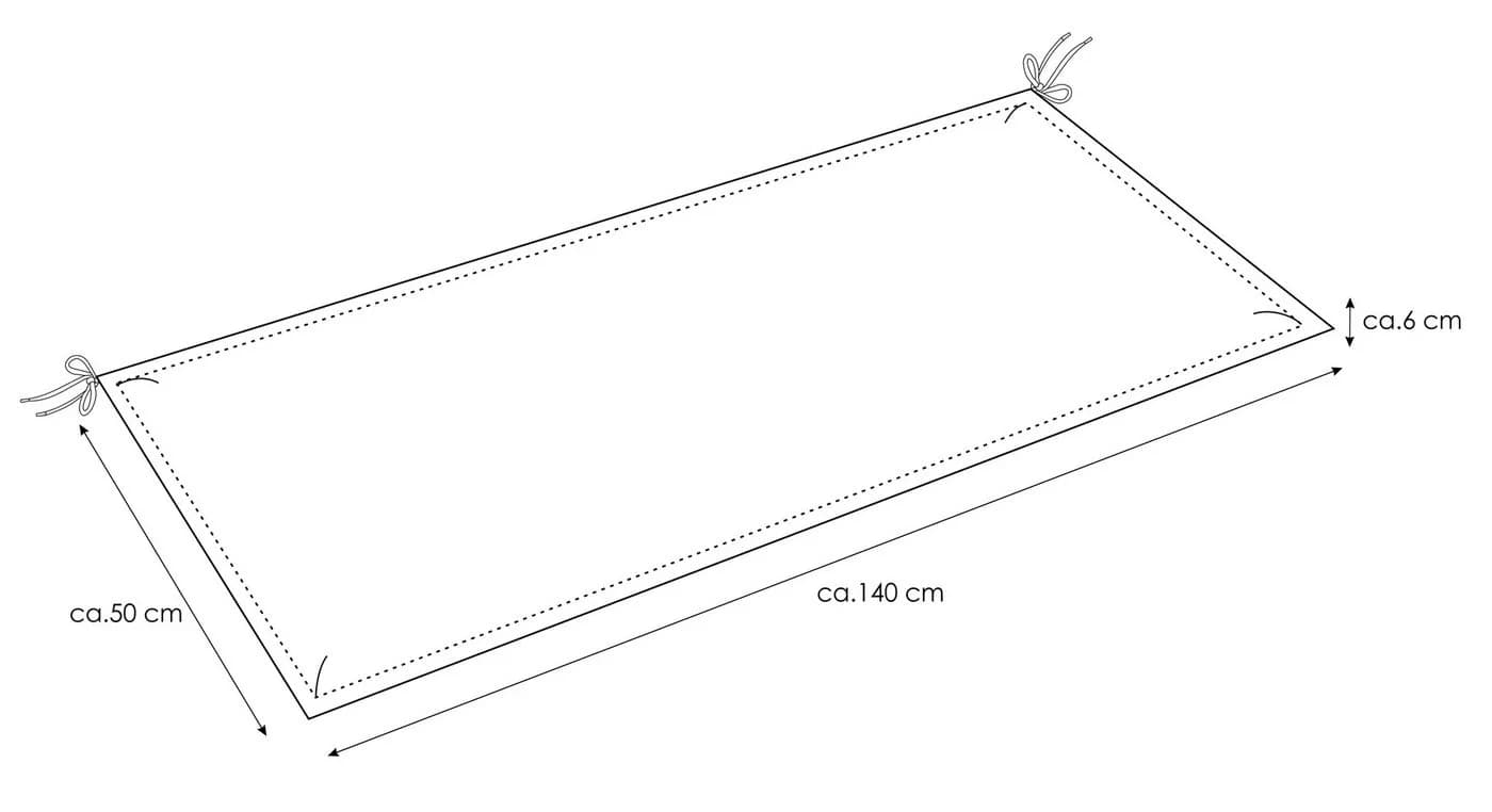 KETTtex Bankauflage Gartenbank Florence 140 cm Anthrazit