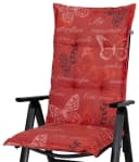 KETTtex Hochlehnerauflage Bali Rot Schmetterlinge 120x49x8 cm Bild 1