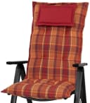 KETTtex Hochlehnerauflage Rom 2136 Orange-Rot Kariert Bild 1