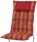 KETTtex Hochlehnerauflage Rom 2136 Orange-Rot Kariert Bild 2