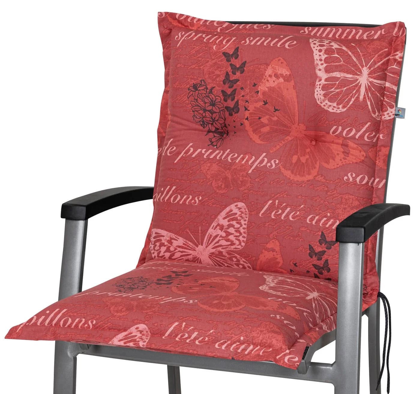 KETTtex Sesselauflage Niederlehner Bali extra rot Schmetterlinge