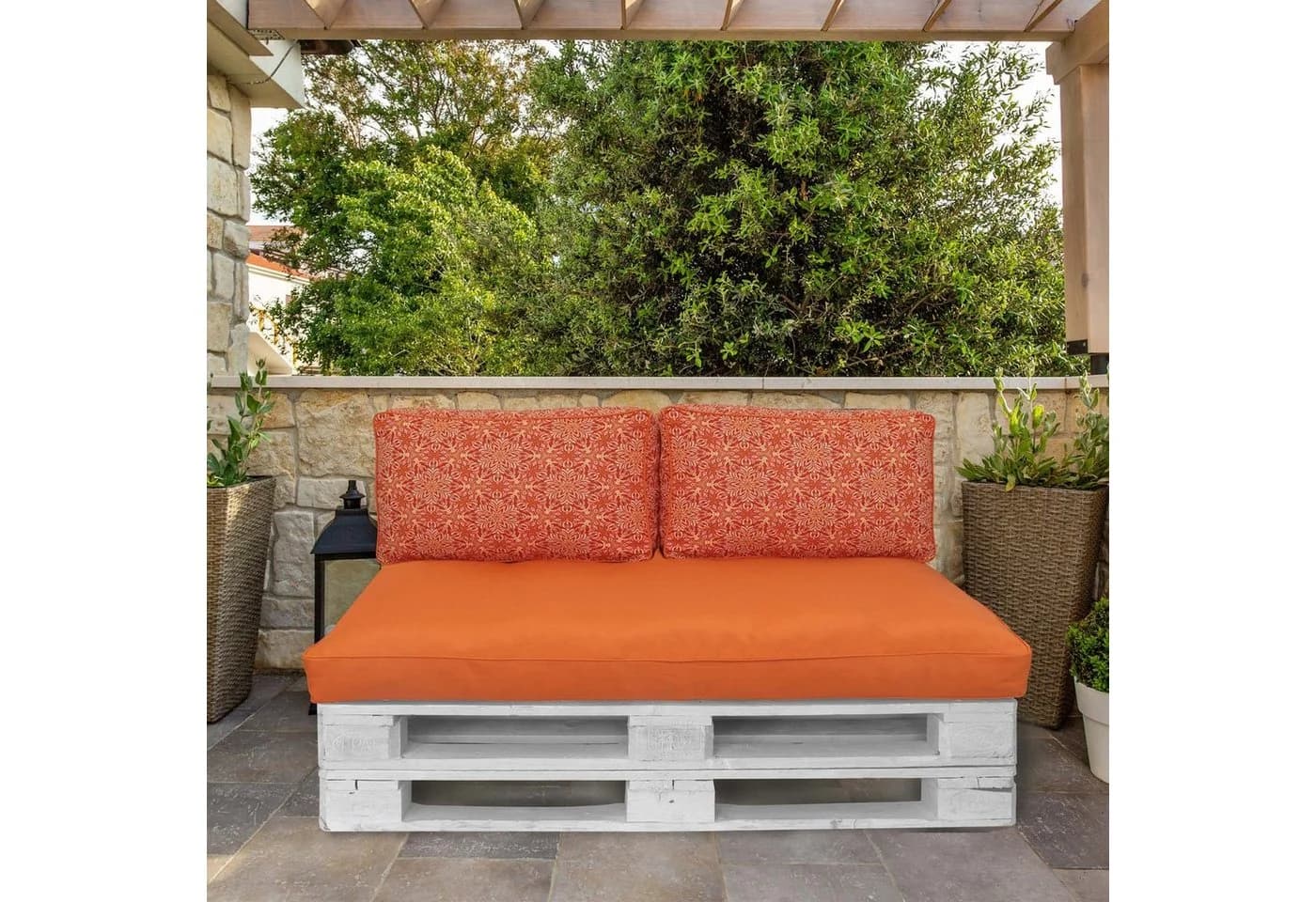RelaxXL Dekokissen VALERIA Mandala-Design Orange Palettenauflage - Bild 3