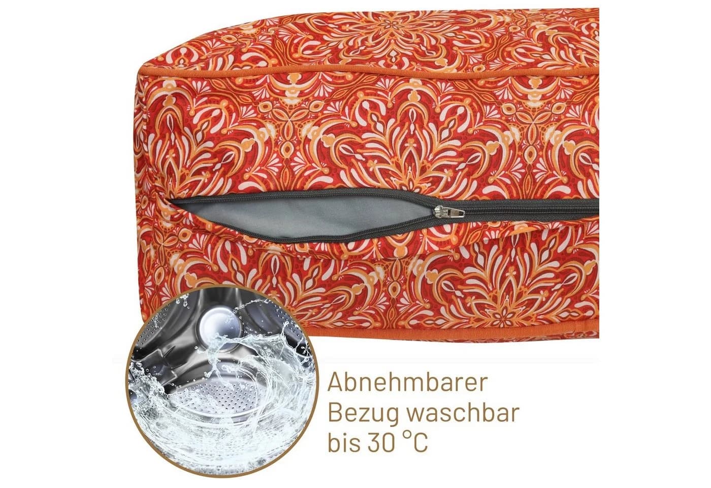 RelaxXL Dekokissen VALERIA Mandala-Design Orange Palettenauflage - Bild 5