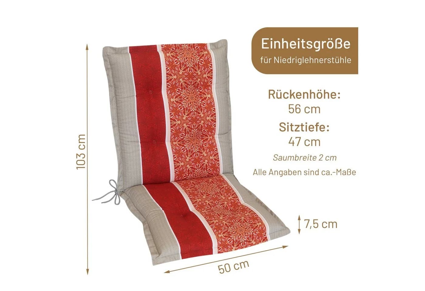 Herlag Polsterauflage Valeria Niedriglehner Orange Streifen Design-Edition - Bild 3