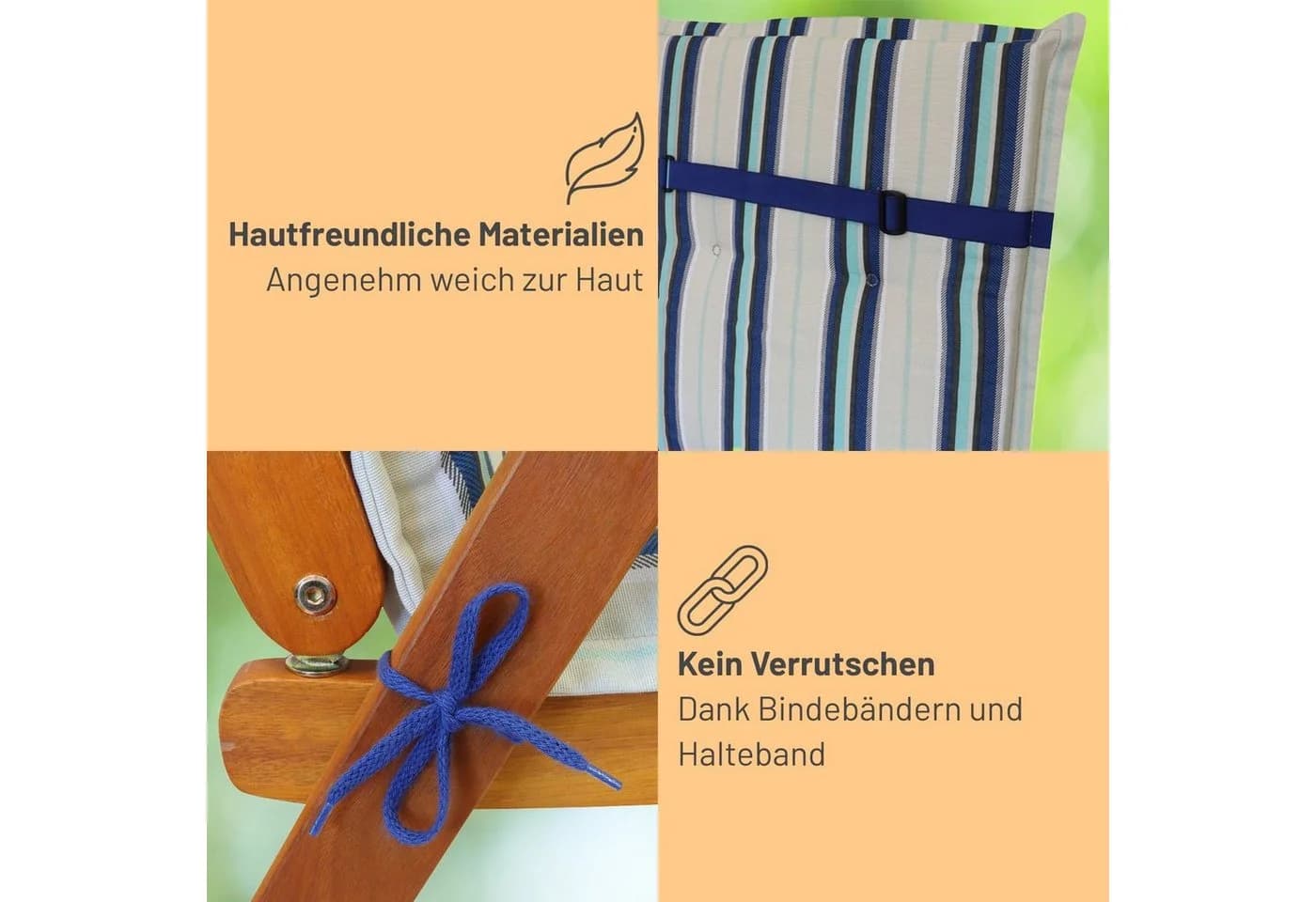 RelaxXL Hochlehnerauflage Comfort Blau UV-Schutz - Bild 4