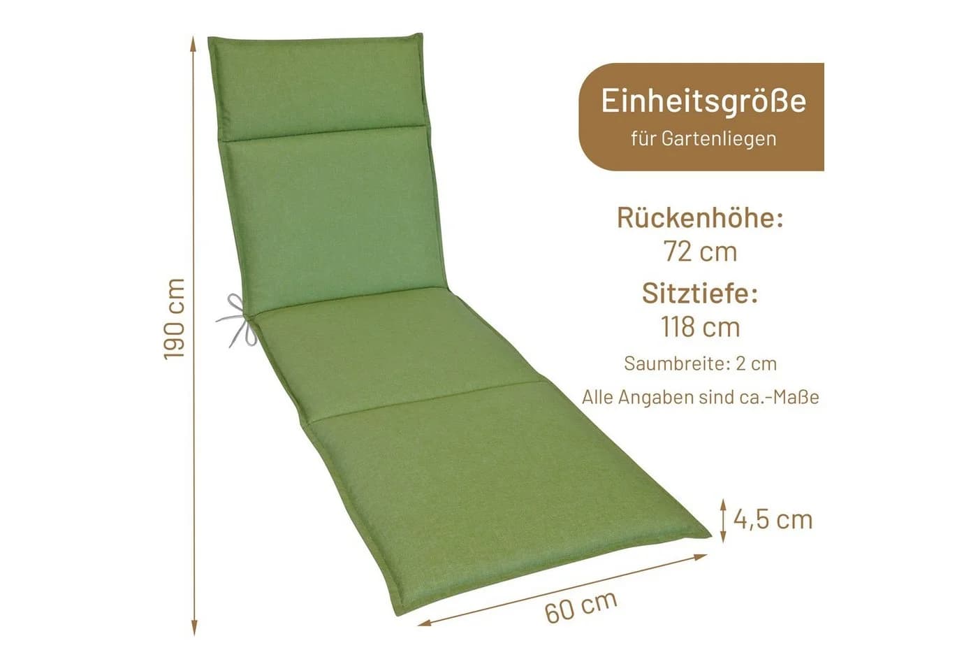 Herlag Liegenauflage Bea wasserabweisend Oliv - Bild 3