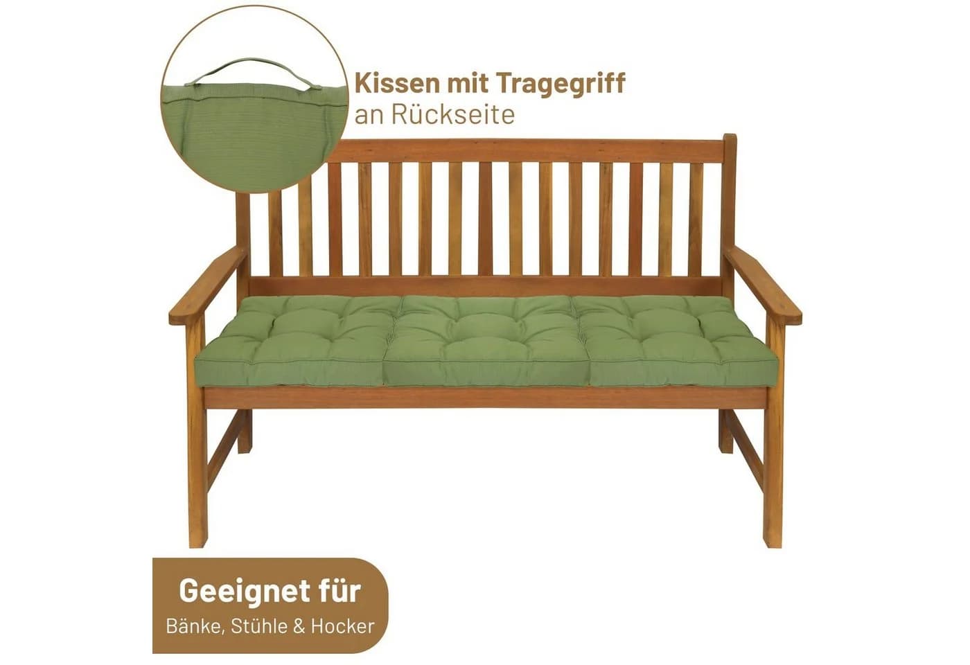Herlag Hockerauflage Ava Grün 50x50cm