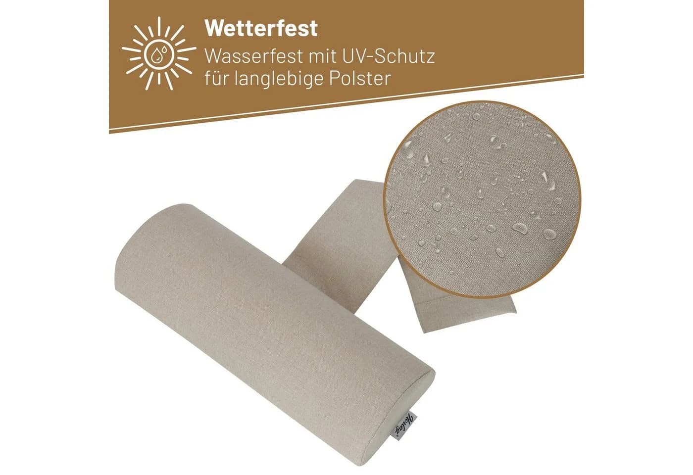 Herlag Kopfstütze Kopfpolster Sunny für Gartenstuhl wetterfest UV-beständig Anthrazit oder Natur - Bild 3