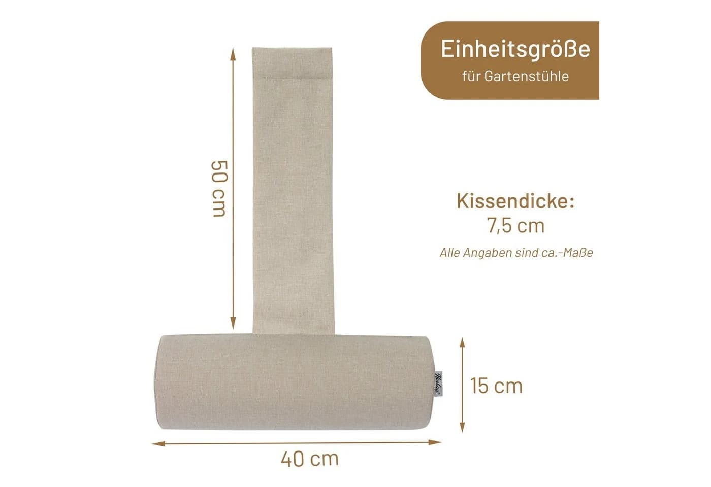 Herlag Kopfstütze Kopfpolster Sunny für Gartenstuhl wetterfest UV-beständig Anthrazit oder Natur - Bild 4