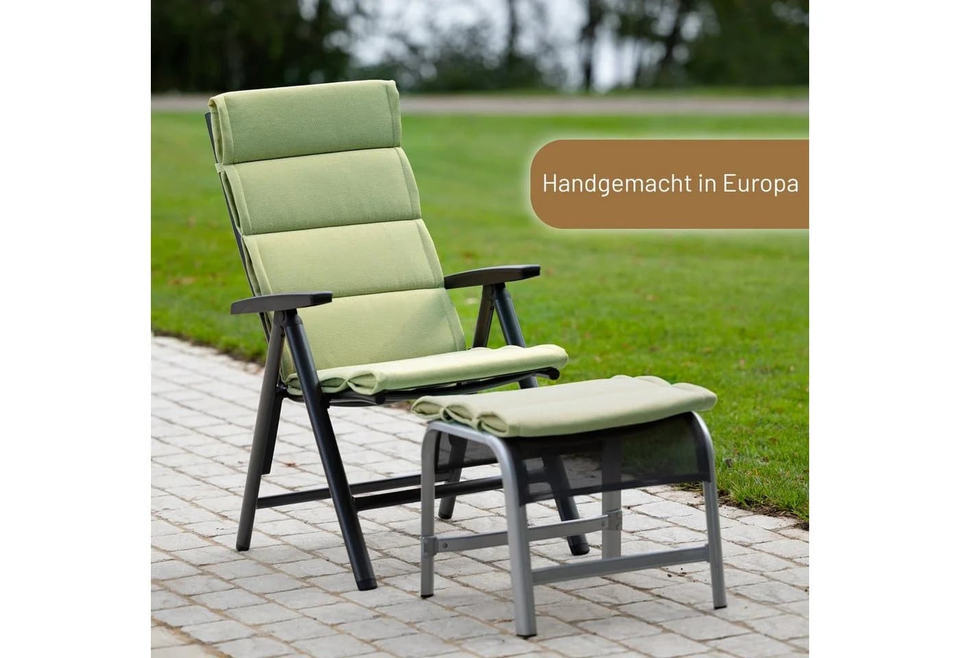 Herlag Hockerauflage Linnea Oliv 50x50 cm Strukturgewebe