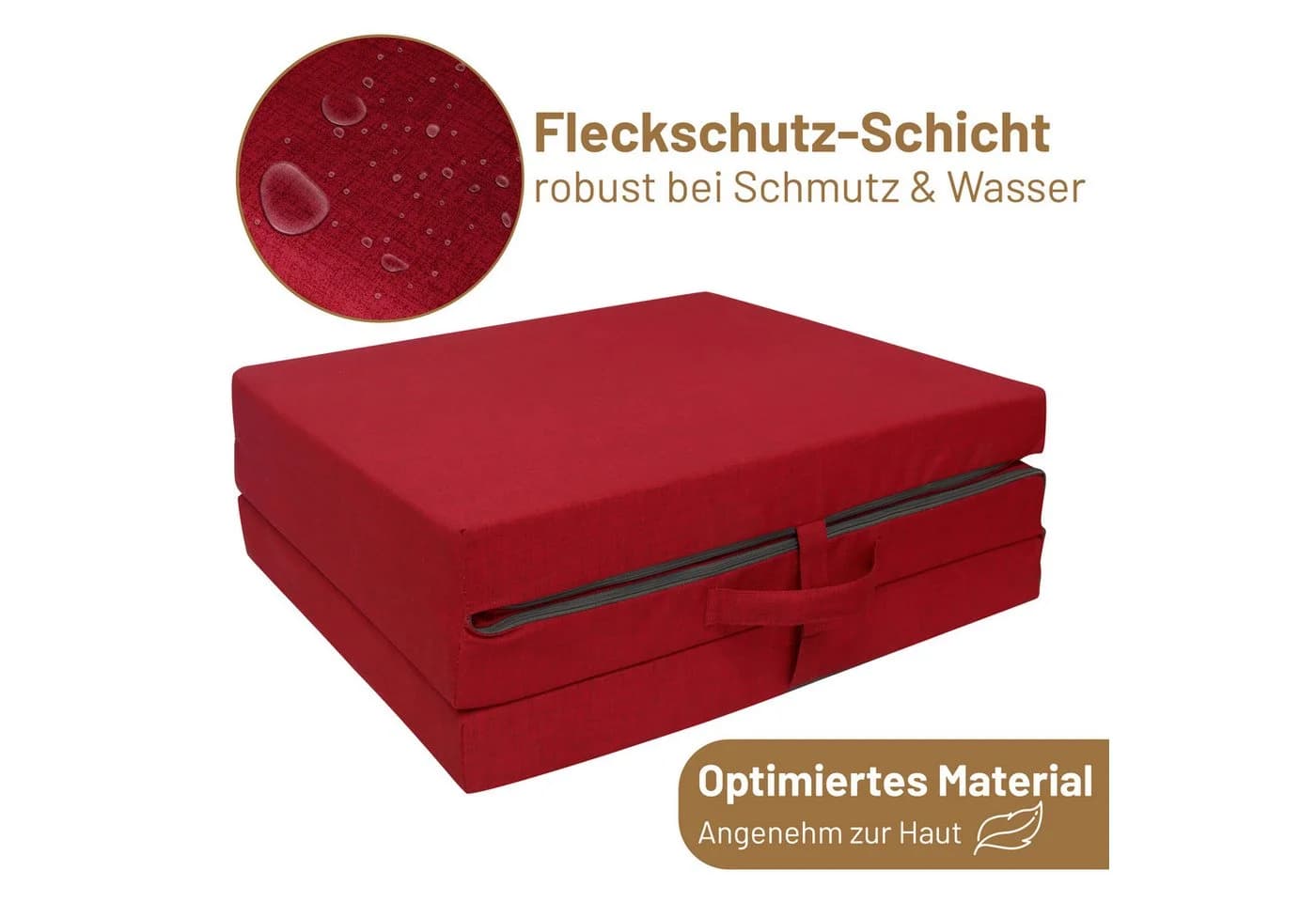 RelaxXL Klappmatratze Junior Rot-meliert 190x60x7cm - Bild 5