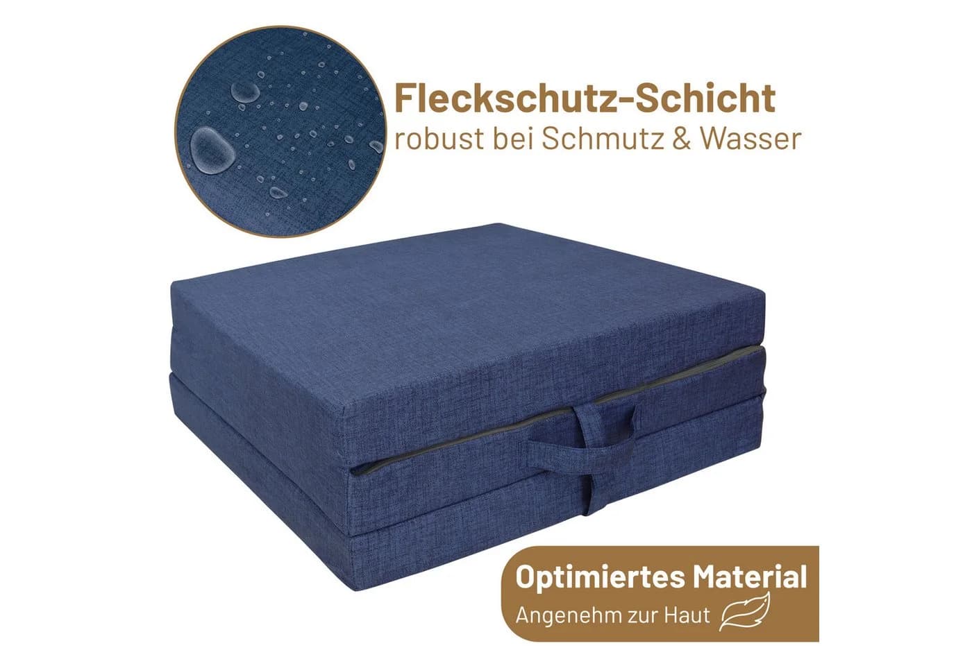 RelaxXL Klappmatratze Faltmatratze Gästebett Blau-meliert - Bild 5