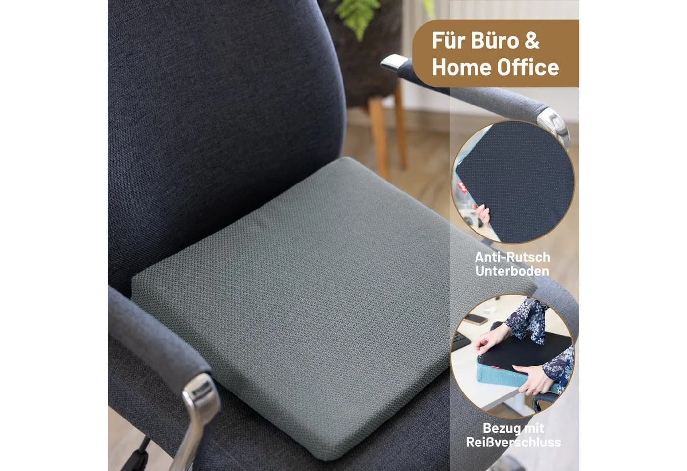 Herlag Keilkissen Stella Grau Ergonomisches Sitzkeilkissen - Bild 5