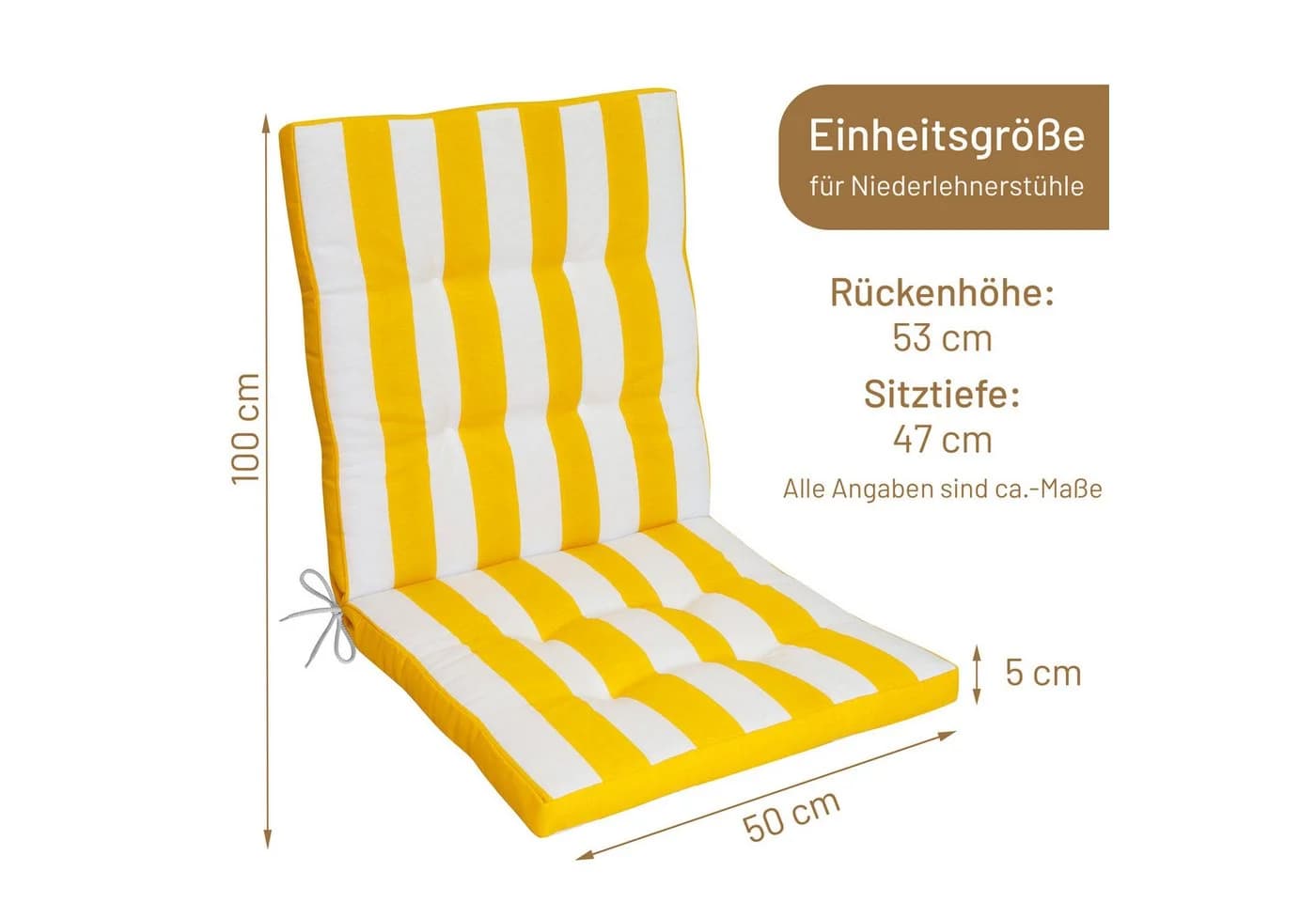 Herlag Polsterauflage Mia Niedriglehner Gelb Gestreift - Bild 4