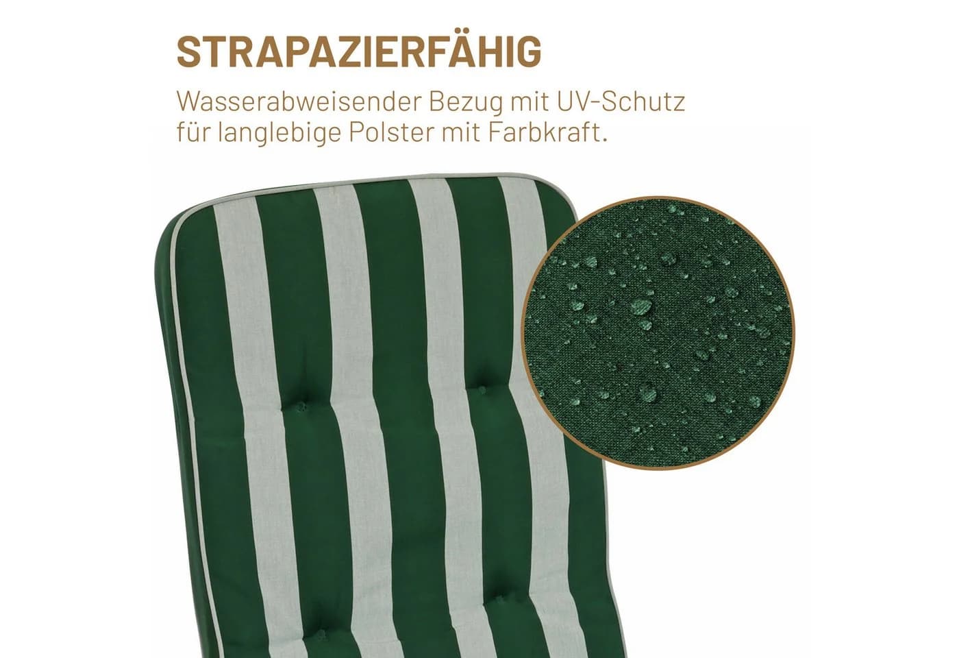 Herlag Polsterauflage Tilly Grün-Gestreift für Niedriglehner - Bild 5