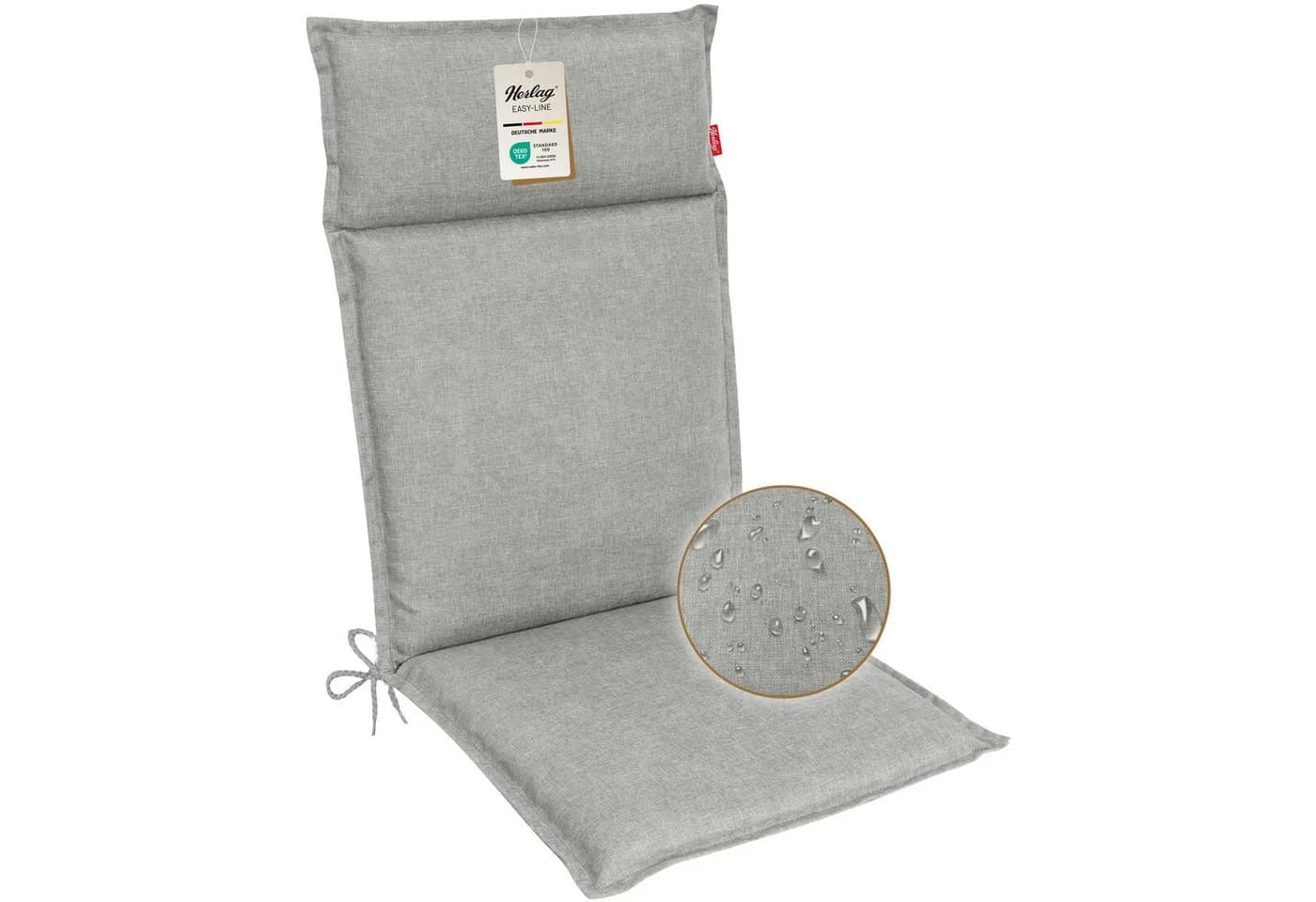 Herlag Hochlehnerauflage Bea Grau Silber Wasserabweisend UV-Schutz - Bild 2