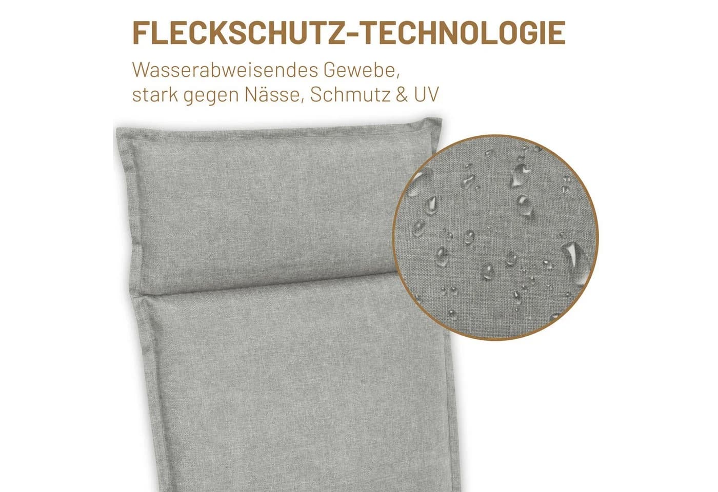 Herlag Hochlehnerauflage Bea Grau Silber Wasserabweisend UV-Schutz - Bild 5