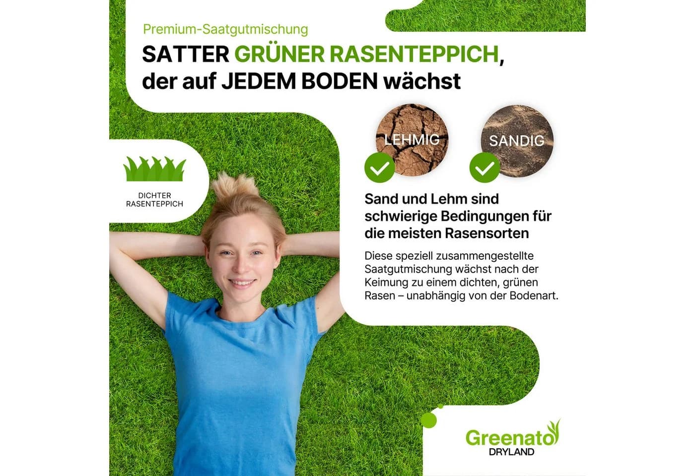 Greenato Dryland Rasensamen 1kg Dürreresistent - Bild 5