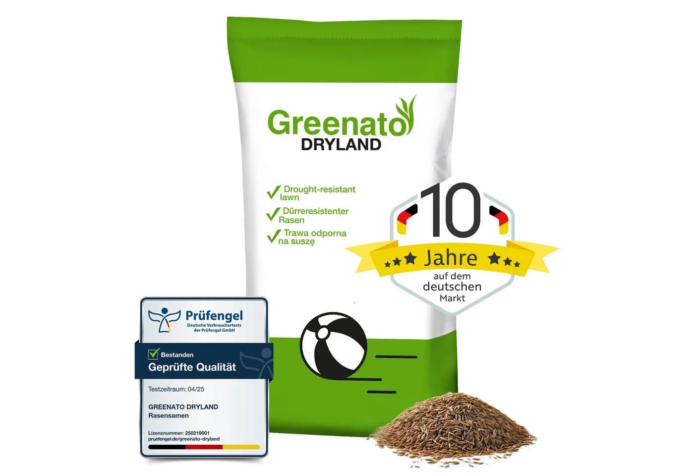 Greenato Rasensamen Dryland Dürreresistenter Trockenrasen 5 kg - Bild 2