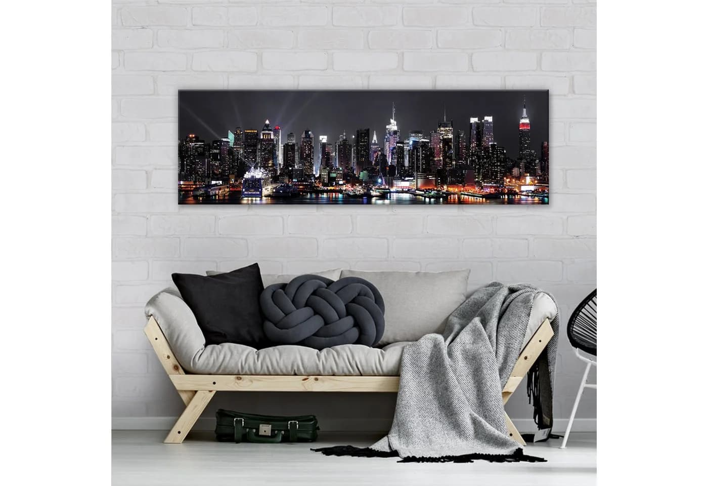 Wallarena Leinwandbild New York Skyline bei Nacht Modern XXL