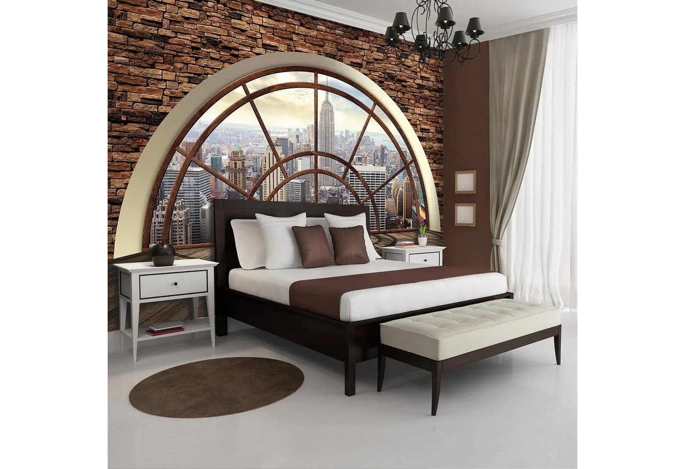 Wallarena Fototapete Fenster New York 3D Vlies Tapete - Bild 3