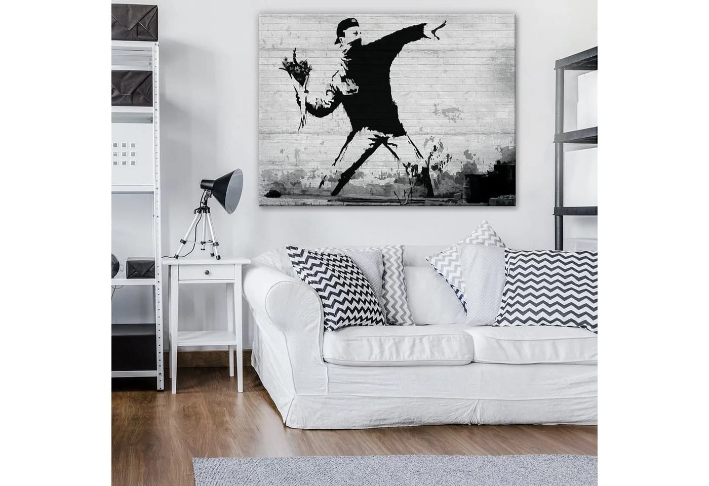 Wallarena Leinwandbild Banksy Abstrakt Graffiti Kunst XXL