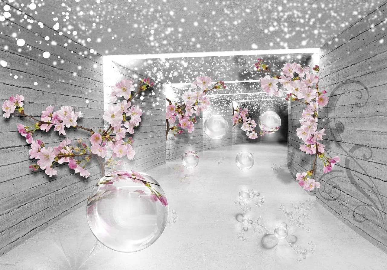 Wallarena Vliestapete 3D-Effekt Blumen Grau