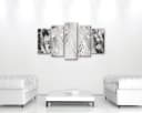 Wallarena Leinwandbild Set Abstrakt Diamanten Silber 5-teilig Modern Glamour Bild 1