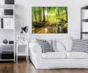 Wallarena Leinwandbild Wald Sonne Natur Grün Modern Bild 1