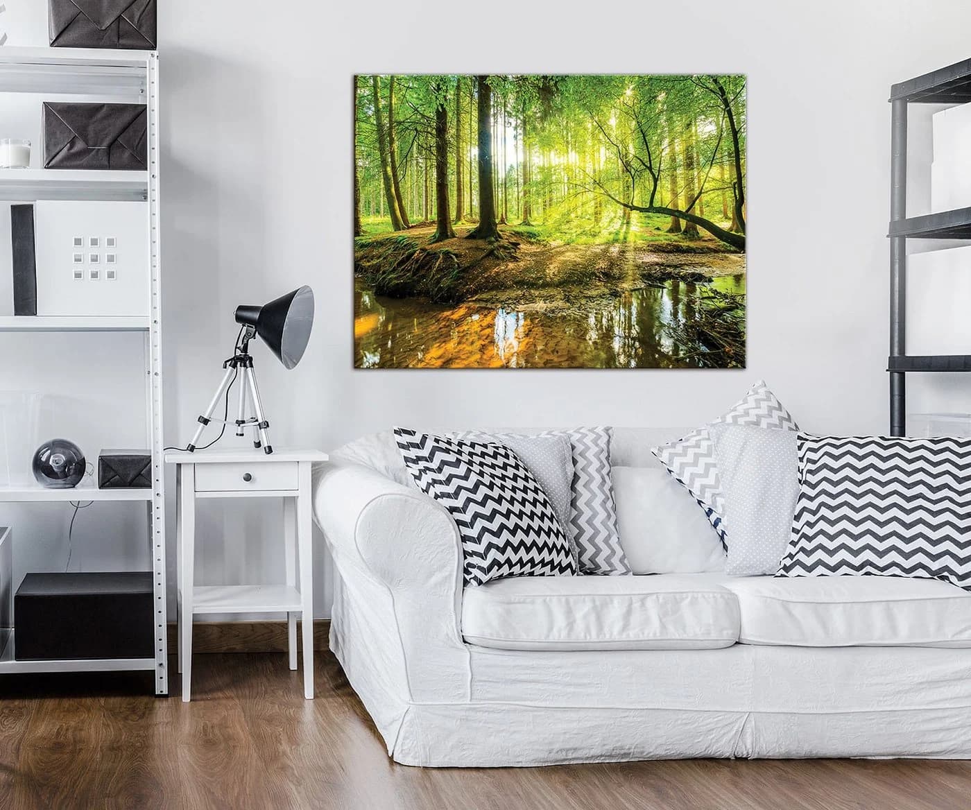 Wallarena Leinwandbild Wald Sonne Natur Grün Modern