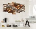 Wallarena Leinwandbild Set Gold Abstrakt Diamanten XXL 5-teilig Bild 1
