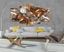 Wallarena Leinwandbild Set Gold Abstrakt Diamanten XXL 5-teilig Bild 3