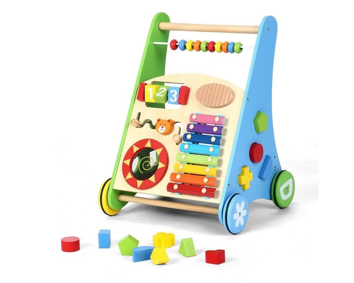 COIL Babywalker Lauflernwagen 3in1 Bunt Holz Lernspielzeug