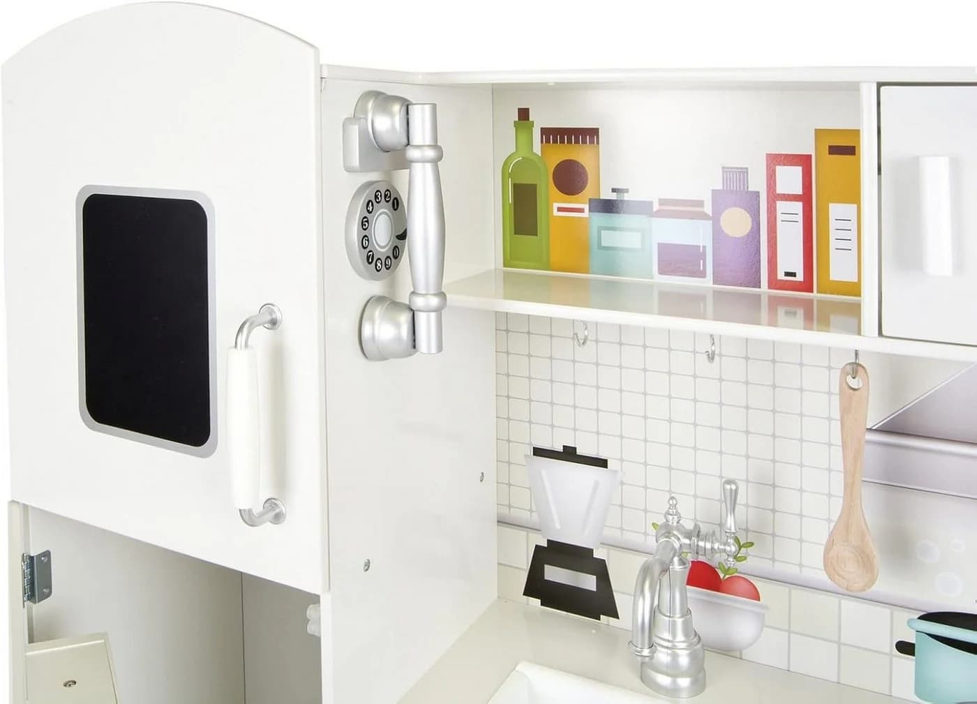 COIL Kinderspielküche Holz mit Zubehör & Kühlschrank - Bild 3