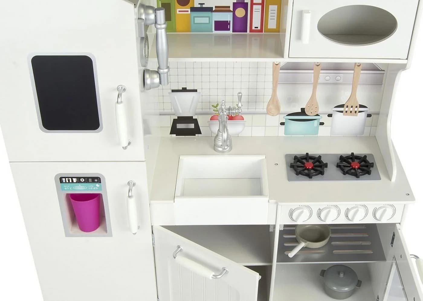 COIL Kinderspielküche Holz mit Zubehör & Kühlschrank - Bild 4