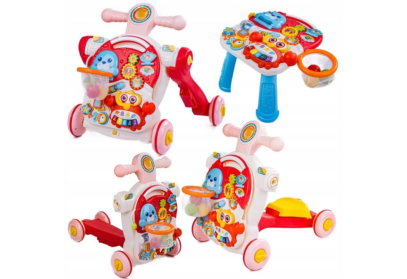 COIL Babywalker 5in1 Lauflernwagen Rosa mit Spielstation - Bild 2