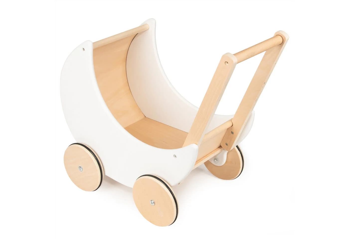 COIL Puppenwagen Lauflernwagen aus Holz mit Gummirädern - Bild 4