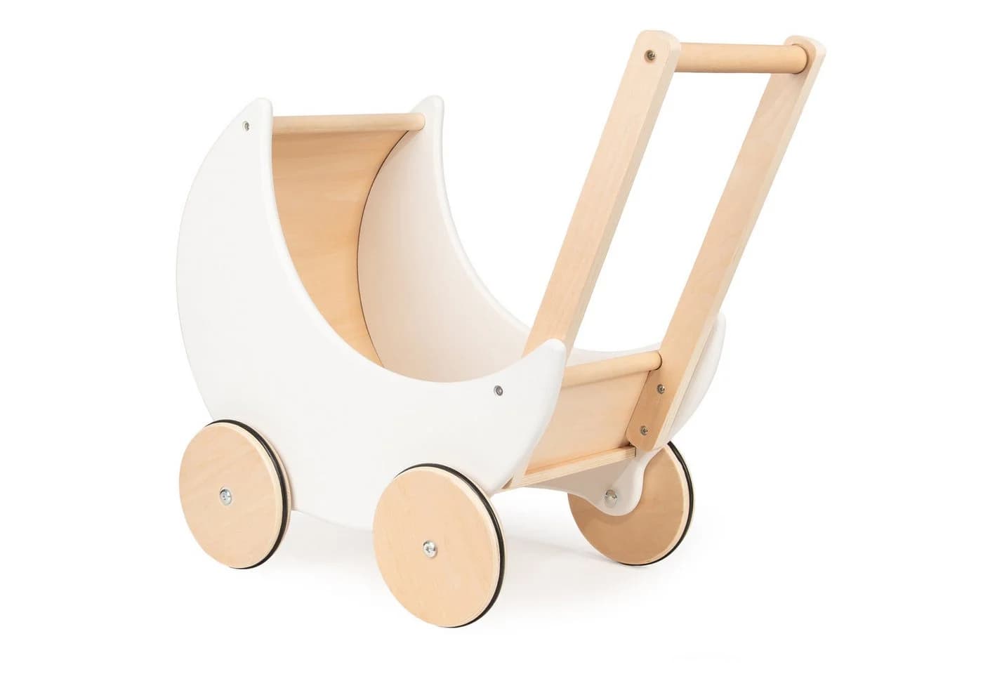 COIL Puppenwagen Lauflernwagen aus Holz mit Gummirädern - Bild 5