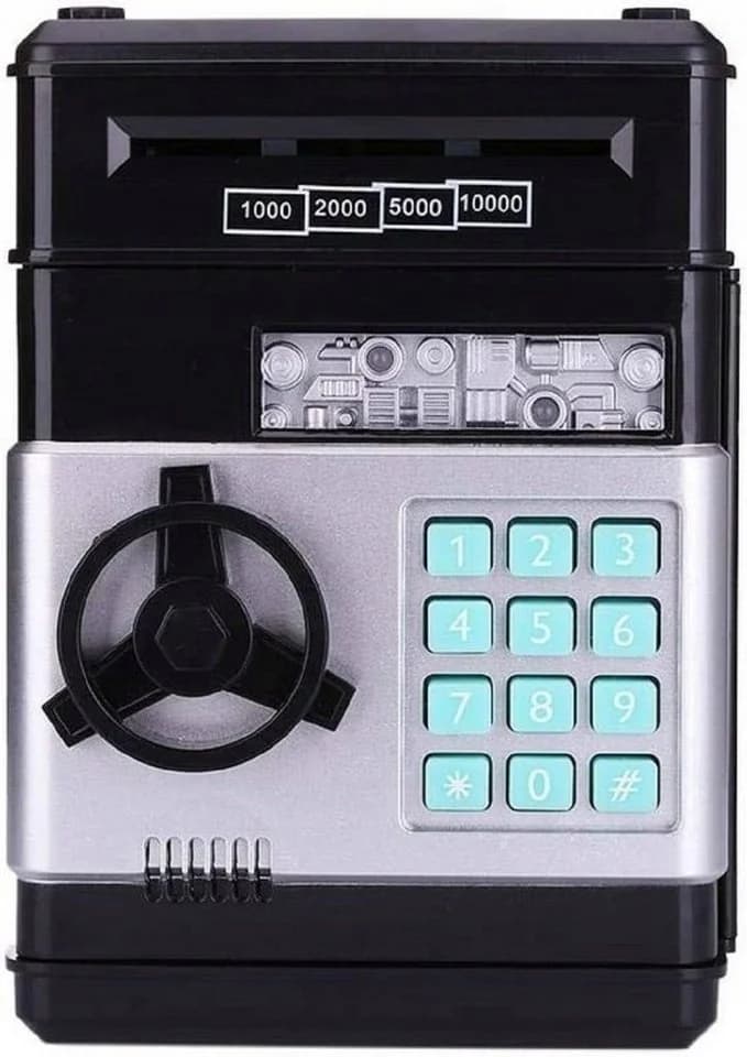 COIL Elektronische Spardose Geldautomat Silber mit PIN-Code